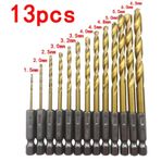 Rekotools-1/4'' Bits Saplı Tin Kaplı Hss Matkap Ucu Seti 13 Parça