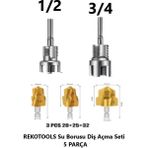 Rekotools -Pprc Pvc Su Borusu Diş Açma Seti 5 Parça – Havşa Pah Açma Aparatı Tesisatçı Kılavuz Seti