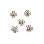 RELAND SUN 5 adet 10-28 mm İngiliz Tarzı Metal Düğmeler Giyim Kaban Moda Dikiş Malzemeleri Giysi Aksesuarları (altın beyaz, 10 mm)