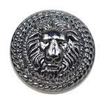 RELAND SUN 5 adet Aslan Desenli Metal Düğme Yuvarlak Dikiş Giyim Takım Elbise Blazer Ceket Üniforma El İşi (Koyu siyah, 25 mm)