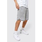 Relax family xf Erkek Gri Basketbol Futbol Çizgili Penye Şort Fitness Spor Egzersizi Koşu Bermuda