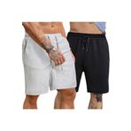 Relax family xf Erkek Siyah Gri İkili Set Penye Şort & Bermuda Klasik Yazlık Pamuklu Slim Fit Şık Kombin