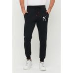 Relax family xf Erkek Siyah Slim Fit Dar Kesim Jogger Iskelet Baskılı Eşofman Altı