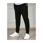 Relax family xf Erkek Siyah Slim Fit Eşofman Altı Dar Paça Jogger Iki Iplik Pamuklu Baskılı