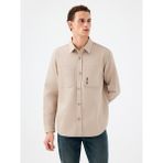 Relax Fit Erkek Gömlek U.kol - 2XL - Taş