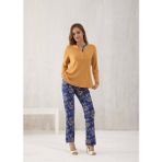 Relax Mode Kadın Penye Modal Pijama Takımı - 10467 - 2XL - Mavi