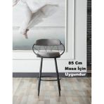 Relax Plus Tel Sandalye 85 cm Masa Için Mutfak-Cafe - Gri