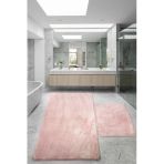 Relax Pudra 80X150 + 50X80 Cm Buyuk Ebat 2Li Banyo Halisi Paspasi Seti Kaymaz Klozet Takimi