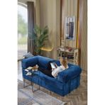 Relax Sofa Kanepe, Fitilli Kadife, Yıkanabilir, Pratik Yer Yatağı, Uzanma Koltuğu 50 Dns - Mavi