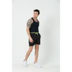 Relax Time Erkek Deniz Şortu Garnili Fermuarlı Yan Cepler - Siyah - 2XL