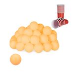 Relaxdays Beer Pong topları, 48 adet, plastik masa tenisi topu, baskısız, Ping Pong topları 38 mm çap, turuncu