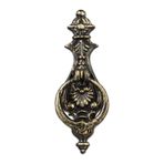 Relaxdays Kapı tokmağı antik, ev kapısı için menteşe halkası, kır evi tarzı, dökme demir, Y x G x D: 24 x 8,5 x 3 cm, siyah/bronz, 1 adet