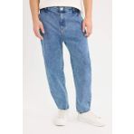 Relaxed Slouchy Fit Düz Paça Jean Yıkamalı Pantolon