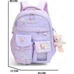Relaxion 2174-1450 Ithal Kore Tarzı Unisex Çocuk Ilkokul Sırt Çantası - NKT02174-LILA-TEKEBAT
