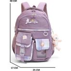 Relaxion 2174-1450 Ithal Kore Tarzı Unisex Çocuk Ilkokul Sırt Çantası - NKT02174-MOR-TEKEBAT