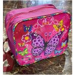 Relaxion Termoslu Pembe Kelebek Simli Desenli Kız Beslenme Çantası 20X25X10CM