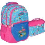 Relaxion Yeni Sezon Figürlü Unisex Ilkokul Çantası Ikili Takım - NKT02109-MAVI-PEMBE-TEKEBAT - Mavi - Pembe