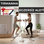 Relaxus Katlanabilir Dikey Merdiven Tırmanma Basamak Kondisyon Egzersiz Fitness Aleti Direnç Lastiği Hediye - Beyaz