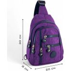 Reliance Unisex Siyah Çapraz Askılı Çanta Göğüs Çanta Çok Bölmeli Günlük Omuz Çanta Bodybag - Mor
