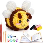 RelicRealm Dıy Küçük Arı Tığ Işi Seti Örgü Ipliği Iğneleri Peluş Bebek Kolay (Yurt Dışından) - Hobby