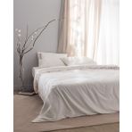 Relief King Size %100 Pamuk Bağlamalı Nevresim Takımı - Ekru/Kırmızı