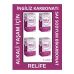Relife Saf İngiliz Karbonatı 125 gr 4'lü Paket - %100 Doğal Sodyum Bikarbonat Alkali Yaşam
