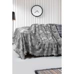 Rell Home %100 Pamuklu Lüks Kaymaz Koltuk Örtüsü | Koltuk Şalı | Çok Amaçlı Örtü - 170 x 220 cm - Gri
