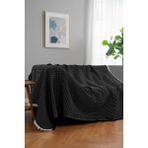 Rell Home Pamuklu Dokulu Ekru Koltuk Şalı 170X220 cm – Saçaklı Tv Battaniyesi & Dekoratif Koltuk Örtüsü - 170 x 220 cm - Siyah