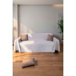 Rell Home Pamuklu Dokulu Ekru Koltuk Şalı 170X220 cm – Saçaklı Tv Battaniyesi & Dekoratif Koltuk Örtüsü - 170 x 300 cm - Beyaz - Ekru