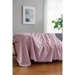 Rell Home Pamuklu Dokulu Koltuk Şalı 170X220 cm – Saçaklı Tv Battaniyesi & Dekoratif Koltuk Örtüsü - 170 x 220 cm - Açık Pembe