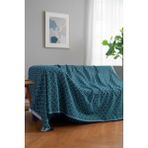 Rell Home Pamuklu Dokulu Koltuk Şalı 170X220 cm – Saçaklı Tv Battaniyesi & Dekoratif Koltuk Örtüsü - 170 x 300 cm - Açık Mavi