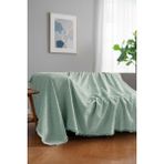 Rell Home Pamuklu Dokulu Koltuk Şalı 170X220 cm – Saçaklı Tv Battaniyesi & Dekoratif Koltuk Örtüsü - 170 x 300 cm - Su Yeşili
