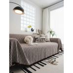 Rell Home Pamuklu Koltuk Örtüsü Saçaklı|çok Amaçlı Örtü|koltuk Şalı|kolları Kapatan|battal BOY|180X350 - 170 x 350 cm - Sütlü Kahverengi