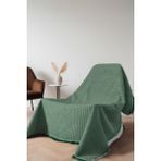Rell Home Pamuklu Koltuk Şalı 170X170 cm – Saçaklı Tv Battaniyesi & Tekli Koltuk Örtüsü - 170 x 170 cm - Koyu Yeşil