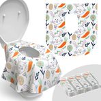 Relyo Tek kullanımlık klozet kapağı kılıfı, 20'li paket, su geçirmez, çocuklar ve yetişkinler için ideal, ekstra büyük, seyahat için tek tek ambalajlı, umumi tuvaletlerde yeni yürümeye başlayan çocuk tuvalet eğitimi (Paskalya tavşanı, 20)