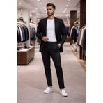 REMA STİL İtalyan Kesim Takım Elbise Krem Spor İpli - Slım Fıt