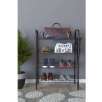 Remaks 4 Raflı Ayakkabılık Metal Ayakkabılık Çok Amaçlı Dolap - Siyah