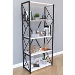 Remaks 5 Raflı Metal Kitaplık 160 Cm- Beyaz
