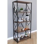 Remaks 5 Raflı Metal Kitaplık 160 Cm - Ceviz