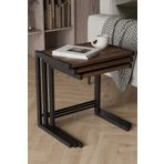 Remaks Bronte 3 Lü Zigon Sehpa, Metal Zigon Sehpa Ceviz