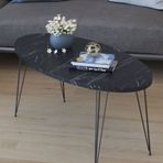 Remaks Elit İstanbul Siyah Mermer Orta Sehpa Orta Masa