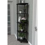 Remaks FLORA 5 RAFLI MOBLEN ÇİÇEKLİK SAKSILIK BALKON BAHÇE DEKOR RAF STAND-SİYAH MERMER