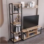 Remaks Jattebo TV Ünitesi Seti Metal ve Meşe Modern Minimalist Tasarım 160x40x26 cm