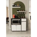 Remaks Kahve Köşesi 90 cm Çok Amaçlı Dolap Mikrodalga Set Altı Mutfak Dolabı Alt Dolap Antrasit-Beyaz - Beyaz - Antrasit