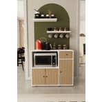 Remaks Kahve Köşesi 90 Cm Çok Amaçlı Dolap Mikrodalga Set altı Mutfak Dolabı Alt Dolap Beyaz - Arno