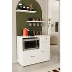Remaks Kahve Köşesi 90 Cm Çok Amaçlı Dolap Mikrodalga Set altı Mutfak Dolabı Alt Dolap Beyaz