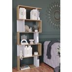 Remaks Lione 5 Raflı Asimetrik Kitaplık Safirmeşe - Beyaz
