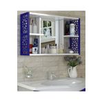 Remaks Mavi Aynalı Lavabo Banyo Dolabı