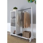Remaks Moda Portmanto Ayaklı Elbise Askısı Ve Konfeksiyon Askılık Elbise Dolabı - Beyaz RMTY0000951