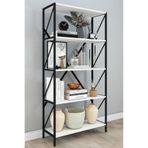 Remaks OPTİMUS Metal Kitaplık 5 Raflı Çok Amaçlı Dosya Kitap Rafı Ofis Salon Raf 150 Cm BEYAZ